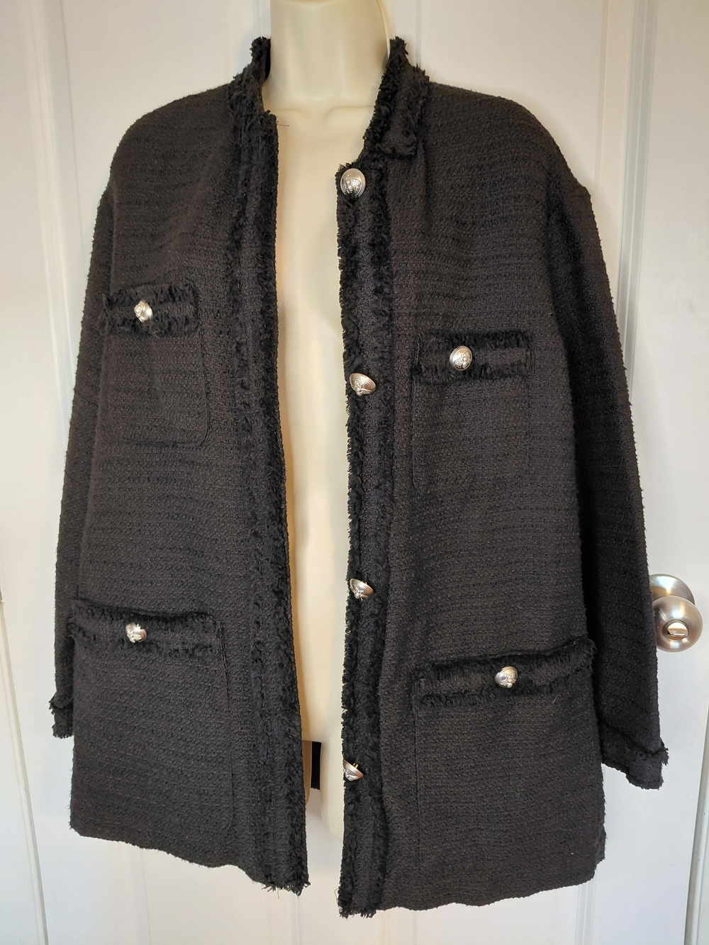 Chic Luxury Style H&M Black Tweed Bouclé Jacket. Size Med/large. See Description - Picture 14 of 16